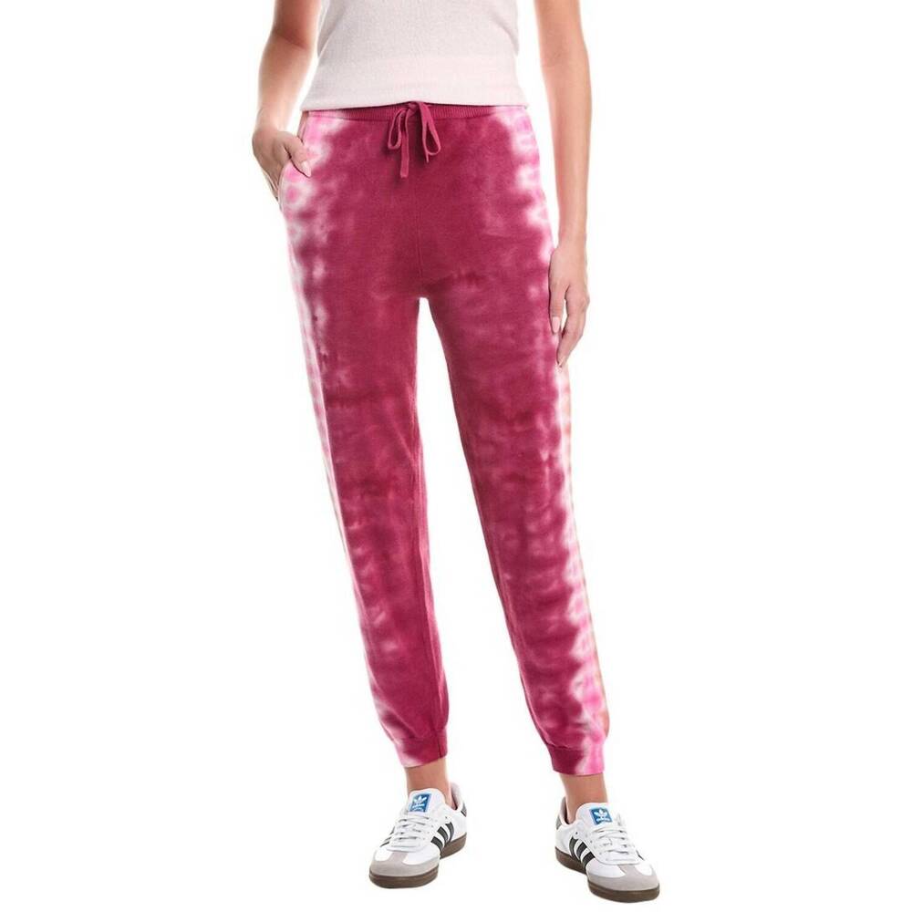 NEW WISPR burning out tie-dye silk blend jogger pants in lantana